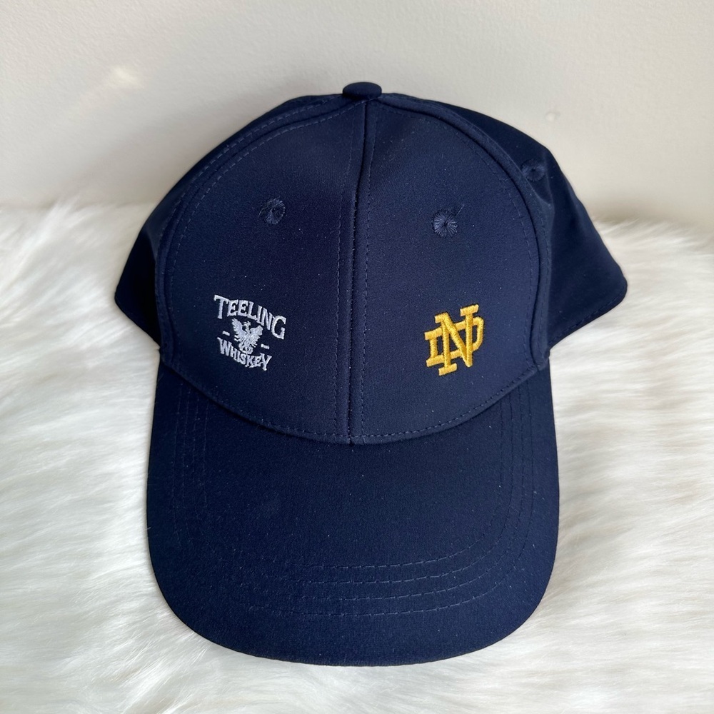 NEW UNISEX Navy Blue and Gold Notre Dame Embroidered Logo Baseball Cap - Picture 12 of 14